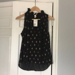 H&M black and gold top